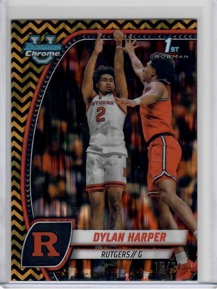 Dylan Harper 2024-25 Bowman U Chrome 1st Black Gold Stealth 15/24 SSP Rutgers