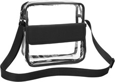Clear Crossbody Messenger Shoulder Bag with Adjustable Strap, Concert Stadium
