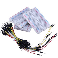 3 Pieces 400-Point Solderless Circuit Breadboard with 65 Pieces M/M Flexible Bre