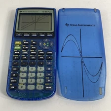Texas Instruments TI-83 TI 83 Plus Clear Transparent Blue Graphing Calculator 