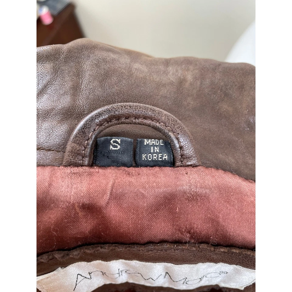 Gabardina vintage para mujer talla M piel de cordero cuero genuino de gran tamaño boho hippie Foto 4 de 4