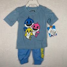 Pinkfong Baby Shark Blue 2 Piece T-Shirt and Jogger Pants Set Size 2M NWT
