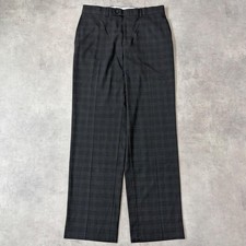 Ralph Lauren Vintage W32 Gray Check Slacks Men's 90s Polyester Cotton Spandex