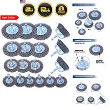 Wire Wheel Cup Brush Set Coarse Crimped Steel 3 Pack for Drills 6 Pieces