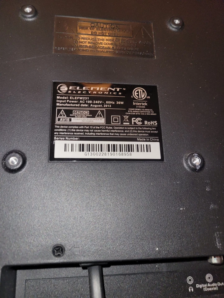 Element Flat Screen Tv ELEFW231 NoN Smart TV No Remote. Works 21.5 Inch - Image 4 of 4
