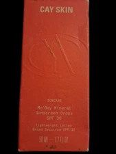 CAY SKIN Mo'Bay Mineral Face Sunscreen Drops with SPF 30 1.7 oz NEW Exp 1/2027