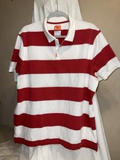 Nike Polo Men’s Golf Red/White Striped Y2K XL
