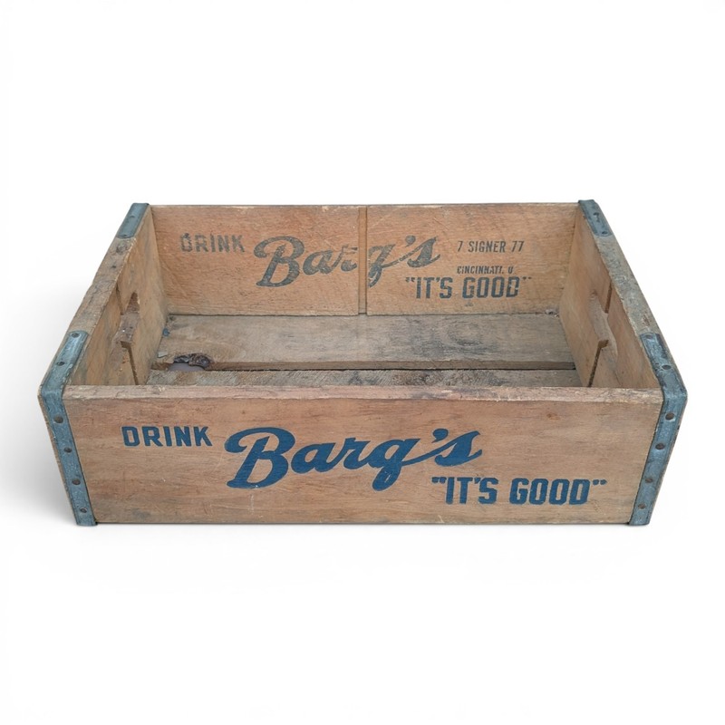 Vintage Barq’s Root Beer Wood Soda Bottle Crate Box It's Good Advertising