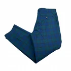 Brooks Brothers Men's 100% Cotton Dress Pants Blue/Green Tartan Plaid • 38x32