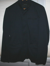 MENS JACKET ZARA MAN, PART PADDED TO FRONT -  EURO M  FULL ZIP - OUTDOOR - NAVY
