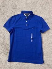 Tommy Hilfiger Polo Shirt Slim Fit Mens Size Medium - Blue