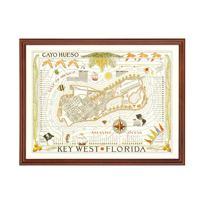 Old Map of Key West, FL 1940 - Vintage Key West Florida Art