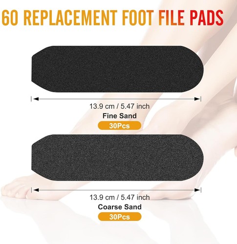 60Pcs Grit Foot File Replacement Pads, Reusable Self-Adhesive Stainless... - Picture 2 of 7