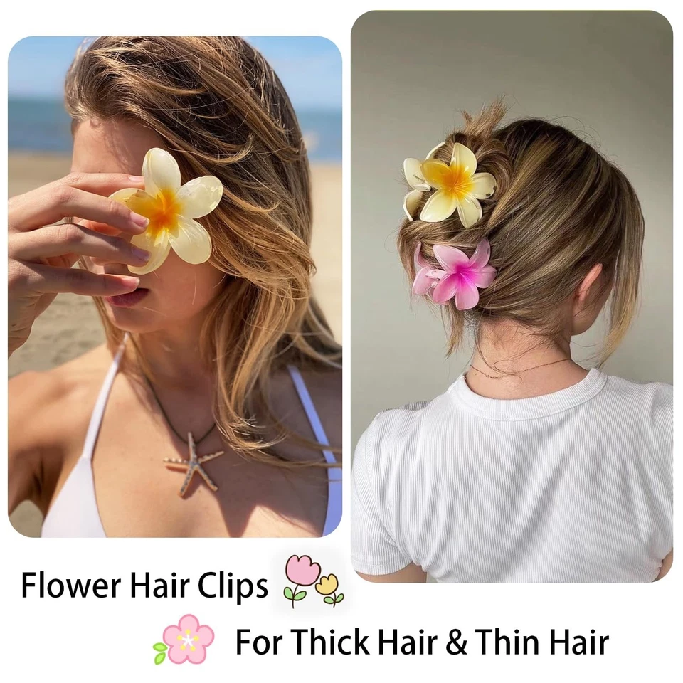 6-Pack Flower Claw Clips for Women Hawaiian Hair Accessories - Image 4 of 4