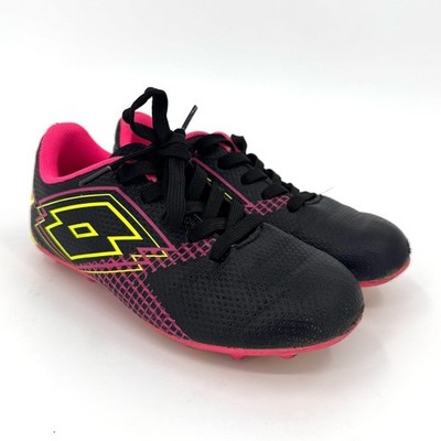 Lotto Black Pink Girls Forza Elite Soccer Cleats Athletic Shoes Low Top Size 13