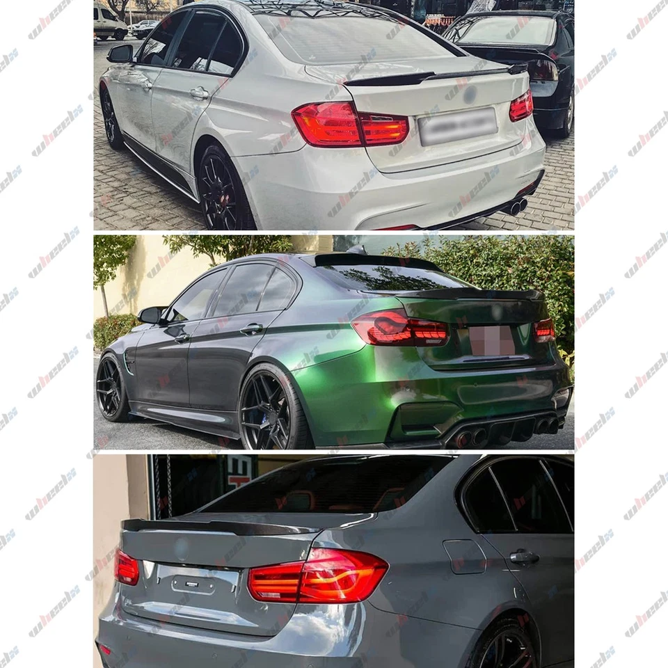 Labio alerón trasero estilo M4 negro brillante para BMW F80 F30 serie 3 2012-18 M3 Foto 3 de 4