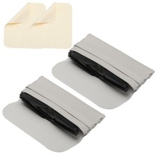 2 Pcs 6.7x3.1x1" Soft Leather Eyeglass Case with 2 Cleaning Clothes, Light Gray