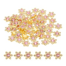 200 Pcs 13mm Flatback Flower Crystal Rhinestone Embellishments, Pink