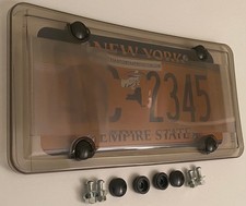 3rd Gen. Phantom Tag Protector Tinted License Plate Cover Black Caps Bolts