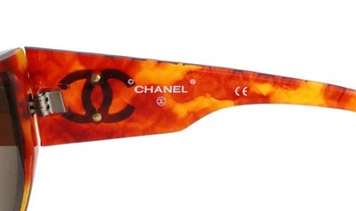 CHANEL 0014 Sunglasses Brown Tortoise Frame Round CC Logo Gold