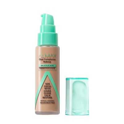 Almay Clear Complexion Makeup Foundation 1 oz Fresh Beige Acne Fighting Formula