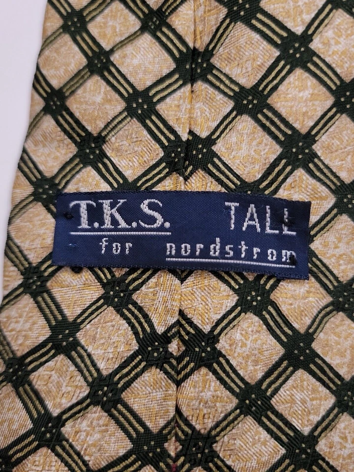 Corbata formal Tks Nordstrom para hombre 64"Lx3,75"W verde/dorado Foto 3 de 4