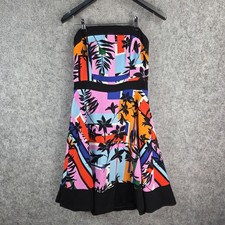 Target Dress Womens 12 Multicoloured Strapless Oriental Print 12977