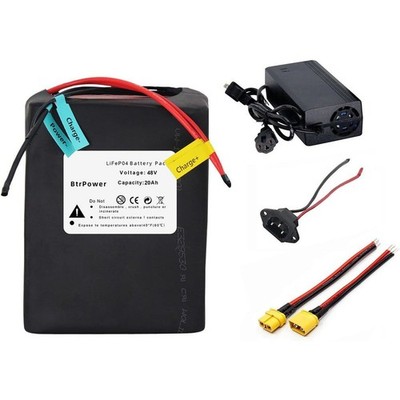 48V 20Ah E b/ike Lithium LiFePO4 Battery Pack for 1000W Sc/ooter Motor 30A BMS