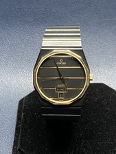 Vintage Concord Mariner SG Gold Black Tone Stainless Steel Day/Date Watch- Works