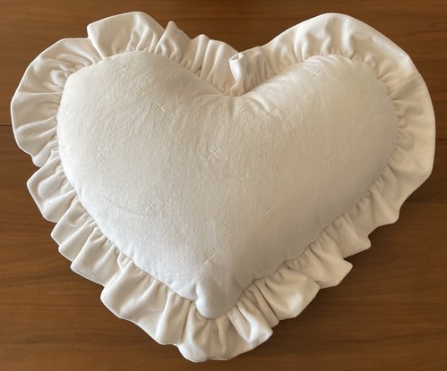 Valentines Oversized Herz Samt Kissen Faux Lammfell Schwelle Ziel Elfenbein - Bild 2 von 12