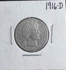 1916-D Barber Quarter 90% Silver Better Date U.S. Coin See Photos