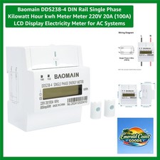 Durable 4 DIN Rail Single Phase kWh Meter - 220V, LCD Display Safety Features