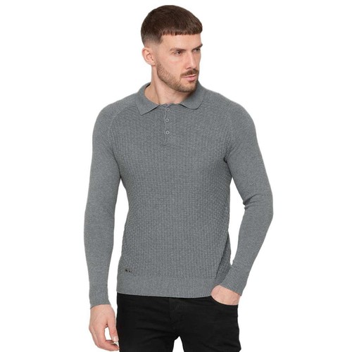Enzo Uomo Maglia Maglione Pullover con Colletto Waffle Manica Lunga - Picture 2 of 27