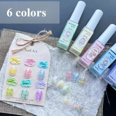 6ml Nail Art 6 Colors  Summer Ice Cream Nail Dye Solution Creative Nail Pattern