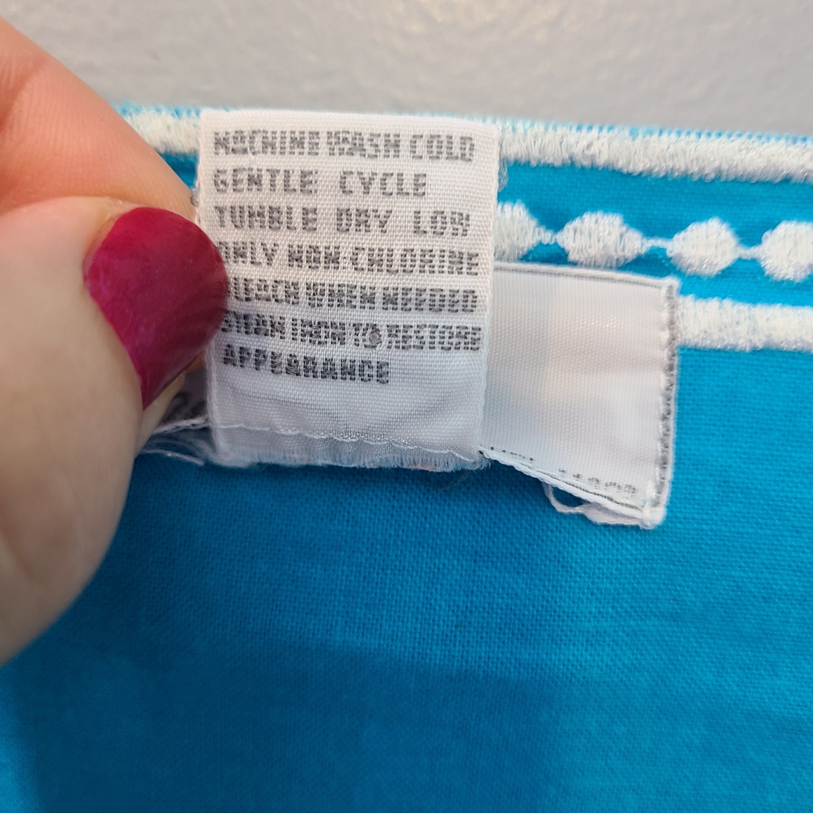 Vtg Kaftan Floral Embroidered Cottage Maxi Dress Sz Small Resort Cover Up Blue