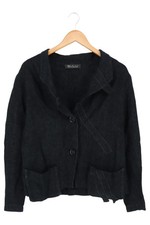 SULU Damen Blazer Gr. 38 Schwarz Leinen Business Elegant Jacke