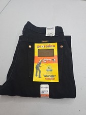 Wrangler Jeans Boys 14 RegularCowboy Cut Original Fit Black Adjustable Pro Rodeo