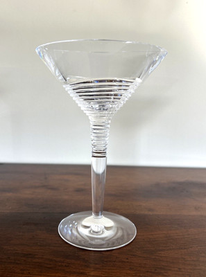 Stuart Jasper Conran Strata Pattern Crystal Martini Glass 7.25 