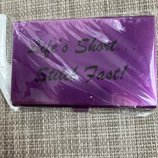 Life  s Short Stitch Fast Purple - Magnet Needle Case - by Accoutrement Designs
