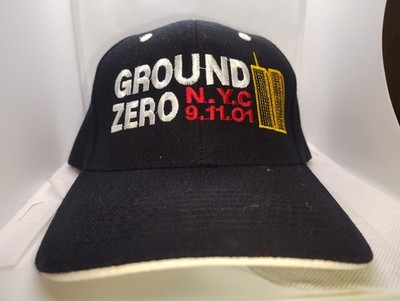 Black Ground Zero 9/11 NYC Adjustable Hook and Loop Hat Cap One Size Fits All