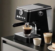 Manual Coffee Machine Espresso Maker Uk Plug, 220w Black New