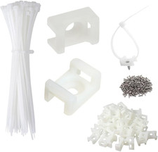 Cable Zip Tie Mounts Kit - 60 Set Wire Cable Clips Organizer Holders with 8" Cab