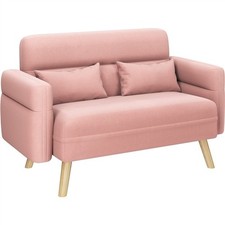 Modern Fabric 2 Seater Loveseat Sofa Couch Futon Settee Lounge for Small Space