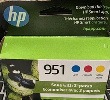 Genuine HP 951 Color Ink/Inkjet Cartridges Cyan/ Magenta/ Yellow. (EXP 05/25)