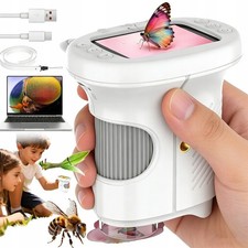 Mikroskop für Kinder, 1000X Tragbares Digitales Mikroskop mit 2,4″ IPS-Display