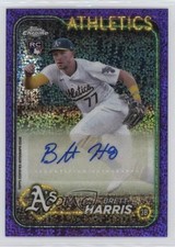 2024 Topps Chrome Update Purple Speckle Refractor /299 Brett Harris Auto 0c2