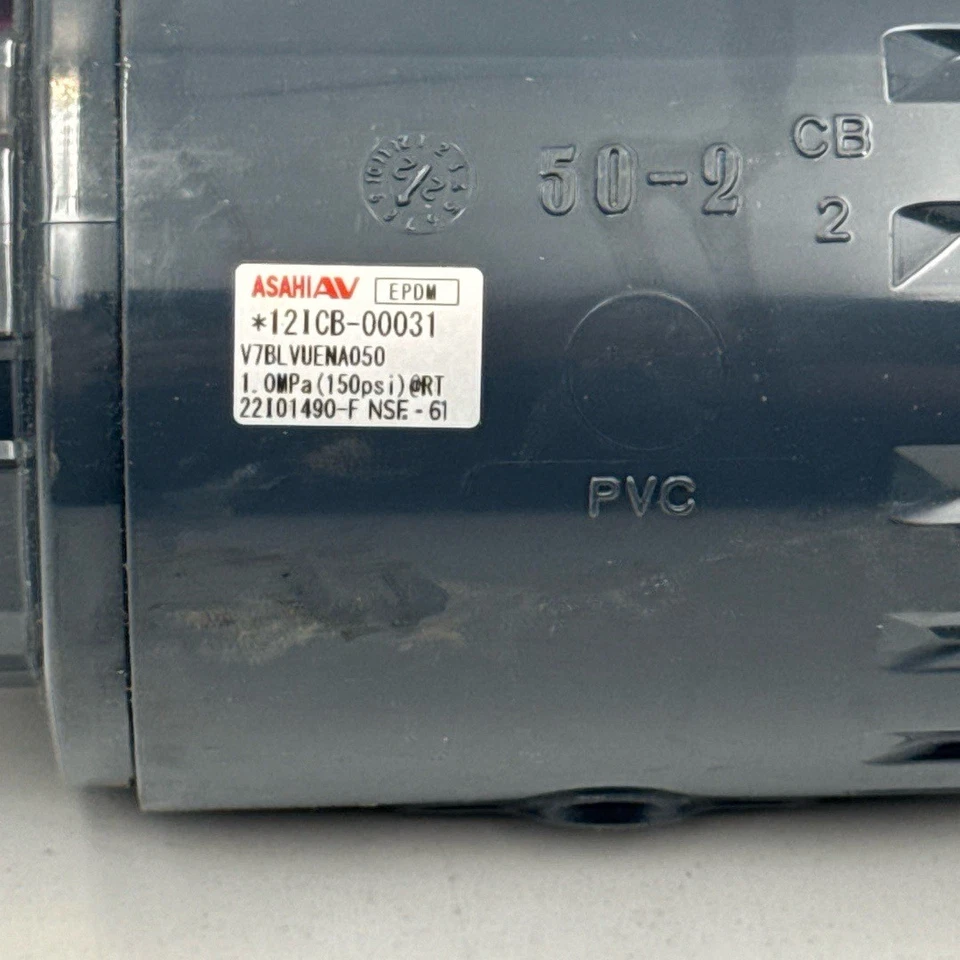Asahi AV PVC True Union Valve EPDM Seals 121CB-00031 NSF 61 Certified Japan Made - Image 2 of 4