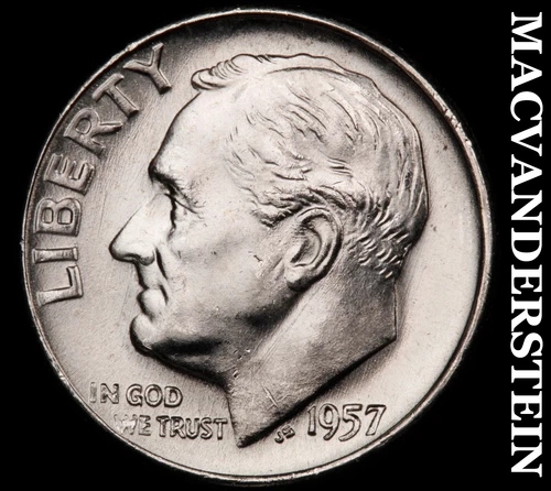 1957-D Roosevelt Dime- Silver Choice Gem Brilliant Uncirculated Luster #i296