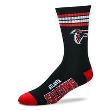 Atlanta Falcons NFL 4-Stripe Deuce Crew Socks Medium 5-10 FREE SHIP!