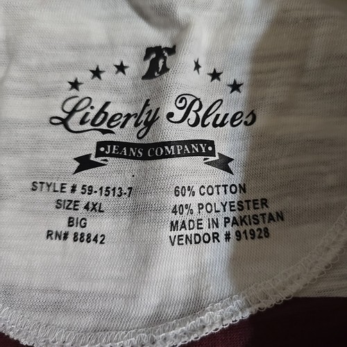 Liberty Blues Jeans Company 4XL Men's Short Sleeve Polo Shirt Striped - Picture 4 of 10